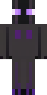 an enderman-inspired figure, tall and black with purple eyes
