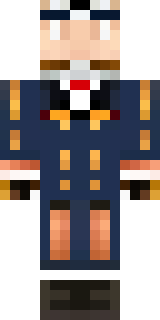 an airship captain in a navy coat with copper gadgets