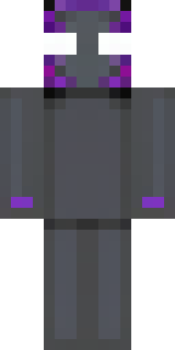 an enderman-inspired figure, tall and black with purple eyes