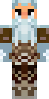 a frost viking in white furs and a horned helm