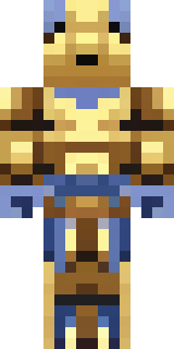 a piglin brute in gold armor with a snout and tusks