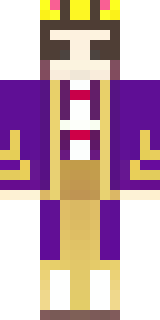 a young king in an ermine-trimmed purple cloak and gold crown