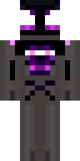 an enderman-inspired figure, tall and black with purple eyes