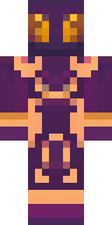 a nether hunter in crimson hide with glowing gold trim