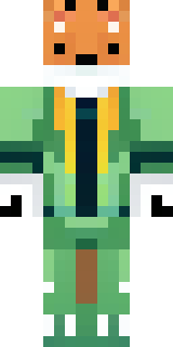 an anthropomorphic fox in a green explorer jacket