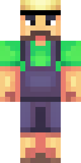 a farmer villager in a straw hat with a green apron