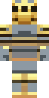 a piglin brute in gold armor with a snout and tusks