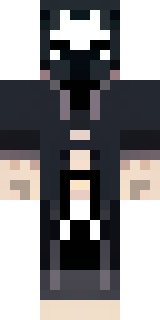 a necromancer in tattered black robes with a bone mask