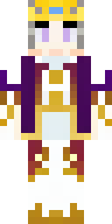 a young king in an ermine-trimmed purple cloak and gold crown