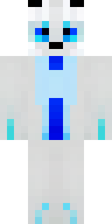 a snow fox spirit in white fur with blue markings