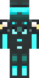 a neon cyber-ninja in dark bodysuit with teal light trim