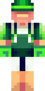 a farmer villager in a straw hat with a green apron