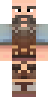 a viking warrior in fur and iron with a braided beard