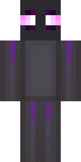 an enderman-inspired figure, tall and black with purple eyes