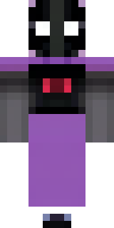 an enderman-inspired figure, tall and black with purple eyes