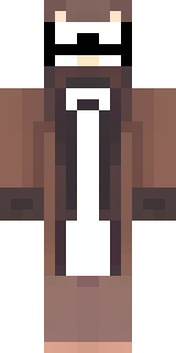 a friendly villager librarian in brown robes with glasses