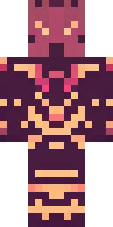 a nether hunter in crimson hide with glowing gold trim