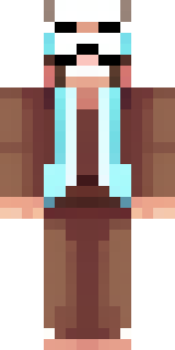 a friendly villager librarian in brown robes with glasses