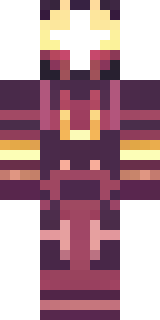 a nether hunter in crimson hide with glowing gold trim