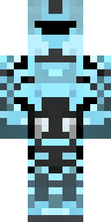 a frost knight in ice-blue armor rimed with snow