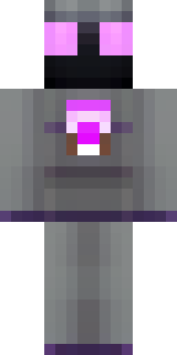 an enderman-inspired figure, tall and black with purple eyes