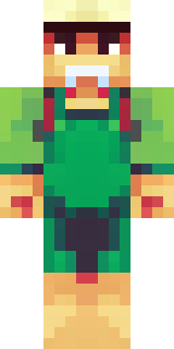 a farmer villager in a straw hat with a green apron
