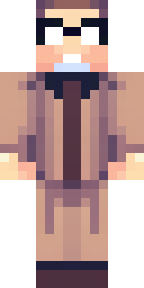 a friendly villager librarian in brown robes with glasses