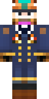 an airship captain in a navy coat with copper gadgets