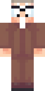 a friendly villager librarian in brown robes with glasses