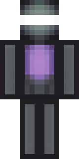 an enderman-inspired figure, tall and black with purple eyes