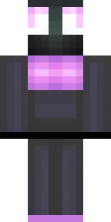 an enderman-inspired figure, tall and black with purple eyes