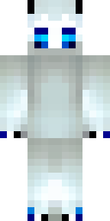 a snow fox spirit in white fur with blue markings