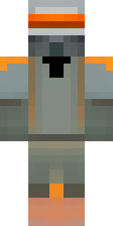 a battle-worn pilot in orange plating with scorch marks