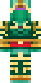 a jade samurai in green and gold ceremonial armor