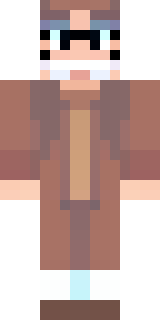 a friendly villager librarian in brown robes with glasses