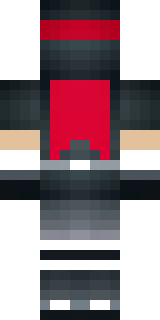 a shadow ninja in matte black with a red scarf