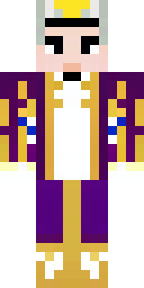 a young king in an ermine-trimmed purple cloak and gold crown