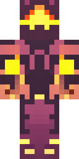 a nether hunter in crimson hide with glowing gold trim