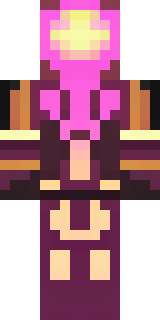 a nether hunter in crimson hide with glowing gold trim