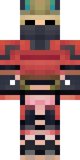 a samurai in red lacquered armor with a horned helmet