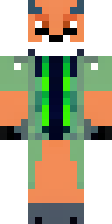 an anthropomorphic fox in a green explorer jacket