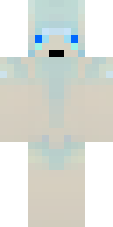 a snow fox spirit in white fur with blue markings