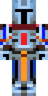 a knight in polished silver plate armor with a blue tabard