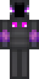 an enderman-inspired figure, tall and black with purple eyes