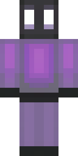an enderman-inspired figure, tall and black with purple eyes