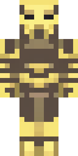 a piglin brute in gold armor with a snout and tusks