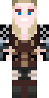 a shieldmaiden in leather armor with war paint