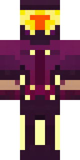 a nether hunter in crimson hide with glowing gold trim