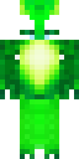 a dragon hybrid with green scales, horns and a spined tail