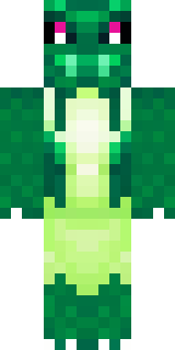 a dragon hybrid with green scales, horns and a spined tail